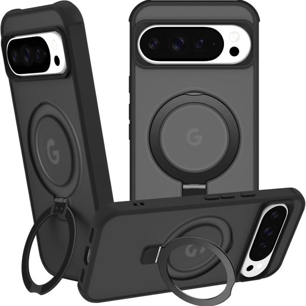 Compatible with Google Pixel 10 & Pixel 10 Pro Case with Stand, Black