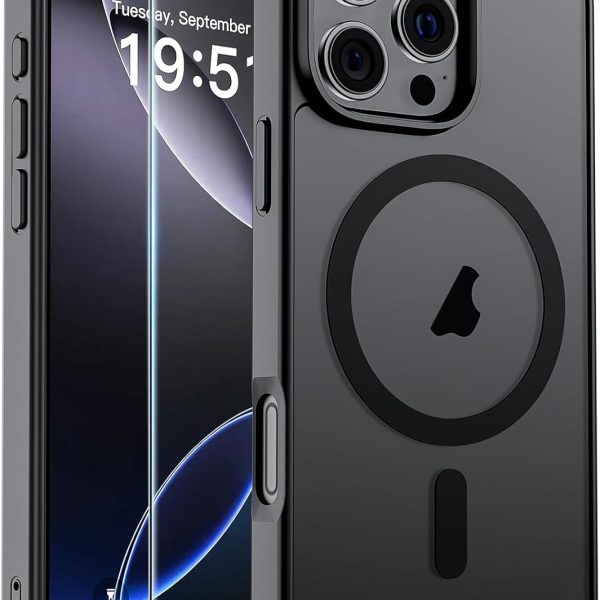 SUPFINE Magnetic for iPhone 16 Pro Case Black