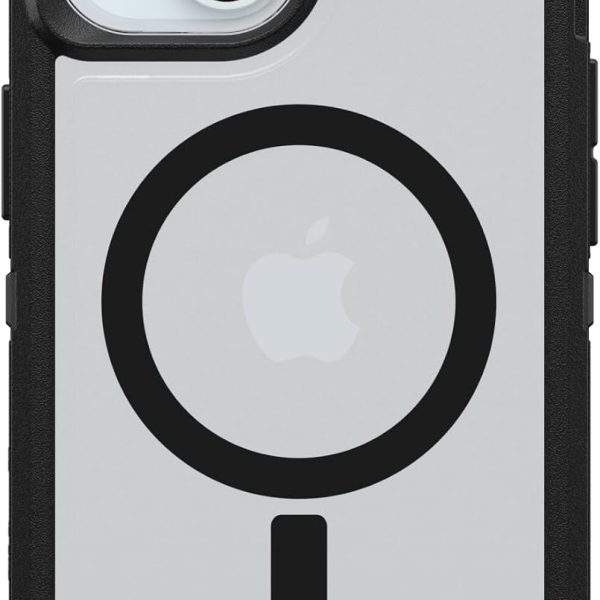 OtterBox iPhone 17e, 16e, 15, 14, & 13 Defender Series XT Clear Case - Dark Side (Black/Clear), Screenless, Rugged, Snaps on MagSafe, Pressure-Fitted Dual-Layer iPhone Case