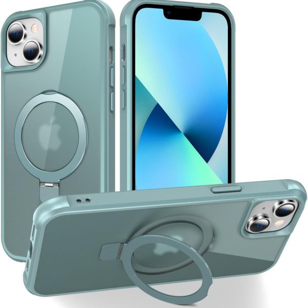 CHAOFEnG Compatible with iPhone 13 Case with Stand, Teal Green