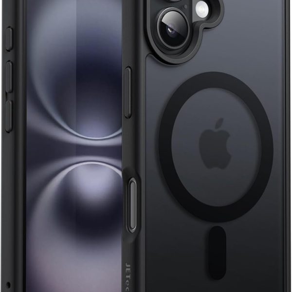 JETech Magnetic Matte Case for iPhone 16 Plus, Black