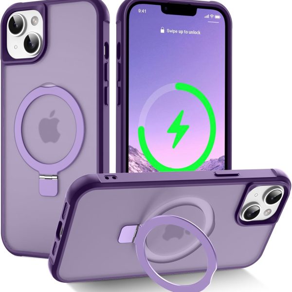 CHAOFEnG Compatible with iPhone 14 Case with Stand, Purple
