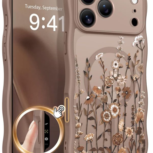 GVIEWIN for iPhone 17 Pro Case Compatible with MagSafe Curly Wave Edge