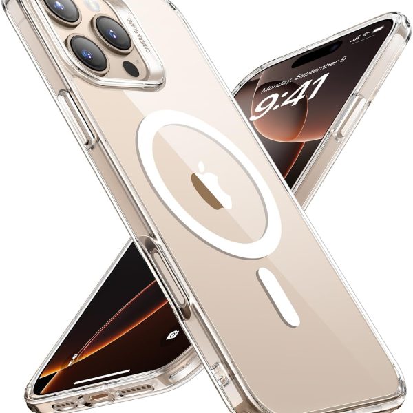 ESR for iPhone 16 Pro Case, Compatible with MagSafe, Shockproof Military-Grade Protection, Magnetic Phone Case for iPhone 16 Pro, Classic Hybrid Case (HaloLock), Clear