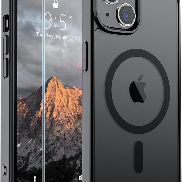 SUPFINE Magnetic for iPhone 13 Case/iPhone 14 Case Black