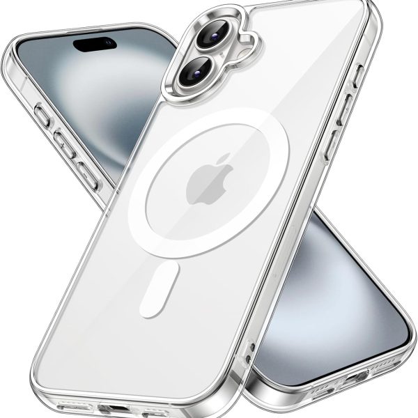 JETech Magnetic Case for iPhone 16 Plus, Clear