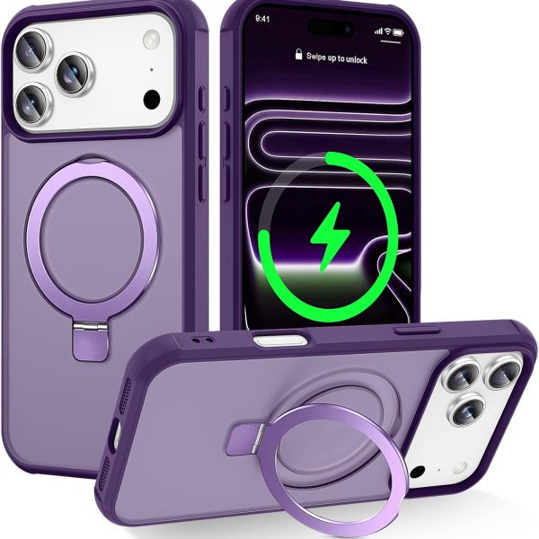 CHAOFEnG Compatible with iPhone 17 Pro Max Case with Stand, Purple
