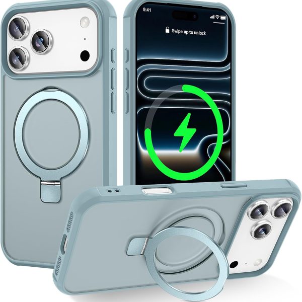 CHAOFEnG Compatible with iPhone 17 Pro Max Case with Stand, Teal Green